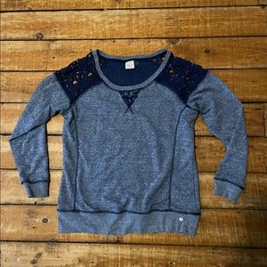 Lightweight Point Zero Sweater with Lace Detail Size M